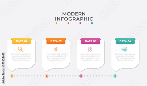 Simple infographic design template. Flat vector illustration for presentation, banner, report.	