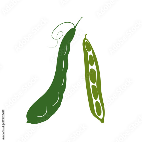Vector silhouette of legumes or peas isolated on white background