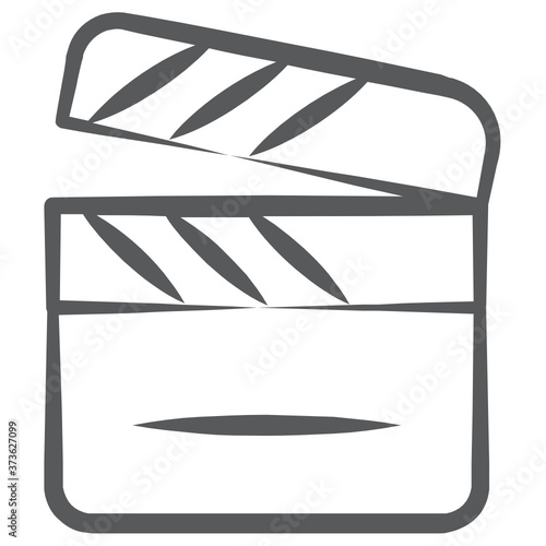
Director’s equipment, clapperboard line icon
