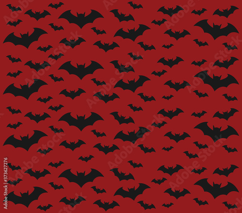 Halloween vector background. Vector bat background. Red halloween background. 