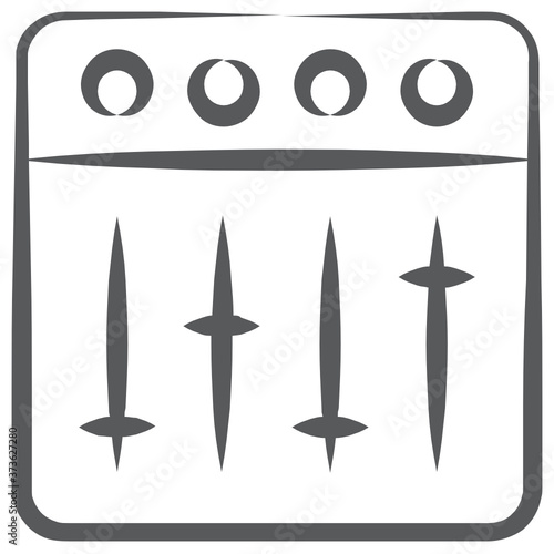 
Audio volume control, line icon of volume adjuster
