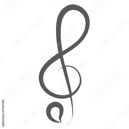  An audio symbol to be placed on music lines, treble clef line icon 