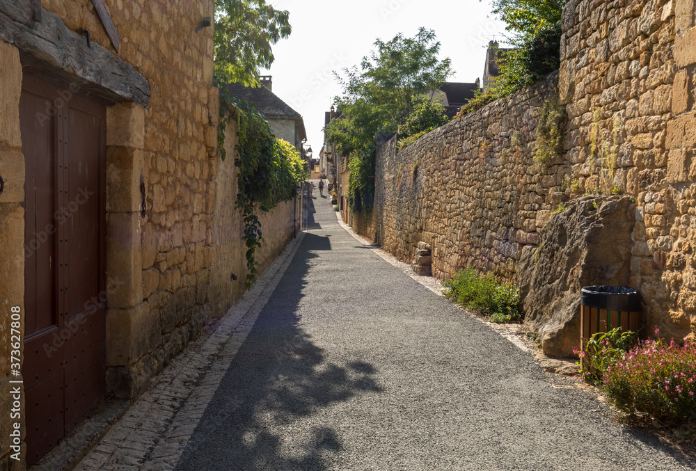 Street of Domme, a beautiful medieval village in Dordogne, France