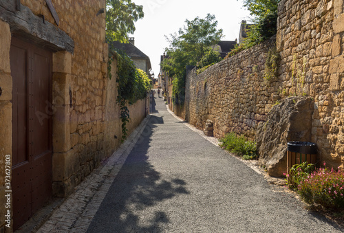 Street of Domme  a beautiful medieval village in Dordogne  France