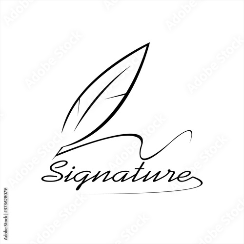 vector illustration signature chubby creative logo design, label, sticker