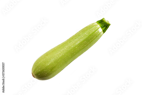fruit natural green zucchini on a white background