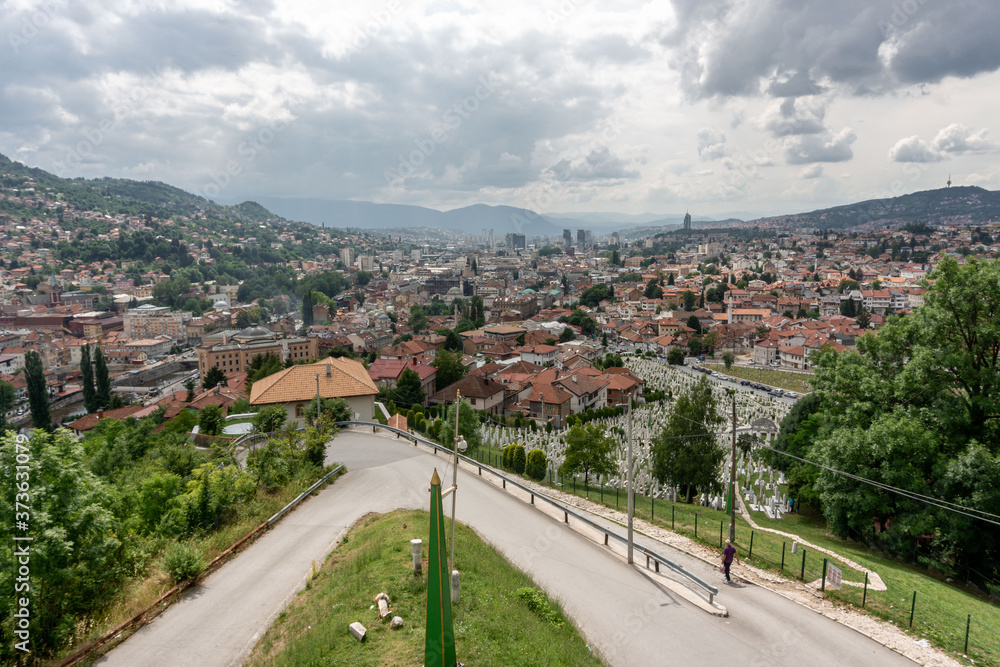 Panorama overview of Sarajevo, Bosnia