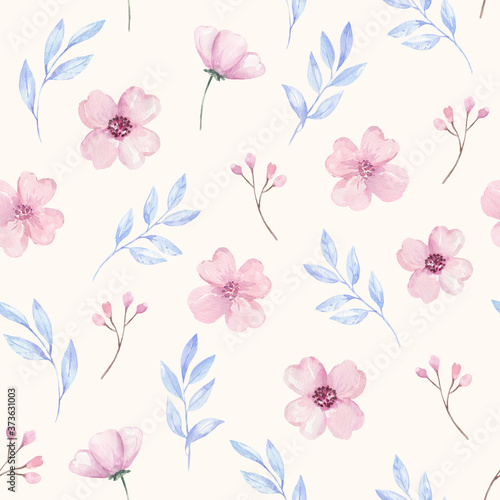 watercolor flower pattern © Irina