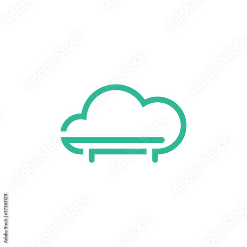Cloud Furniture Logo Design Vector Template. Symbol and icon of home furnishings.