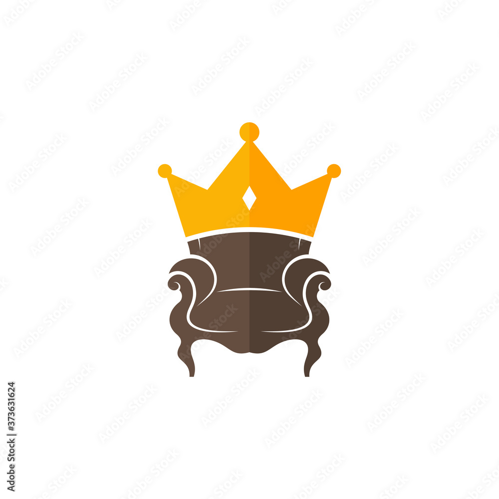 King Furniture Logo Design Vector Template. Symbol and icon of home
