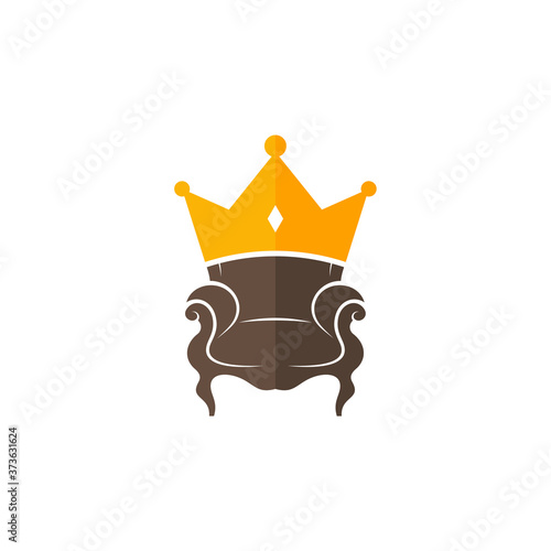 King Furniture Logo Design Vector Template. Symbol and icon of home furnishings.