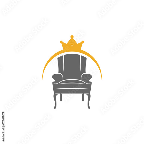 King Furniture Logo Design Vector Template. Symbol and icon of home furnishings.