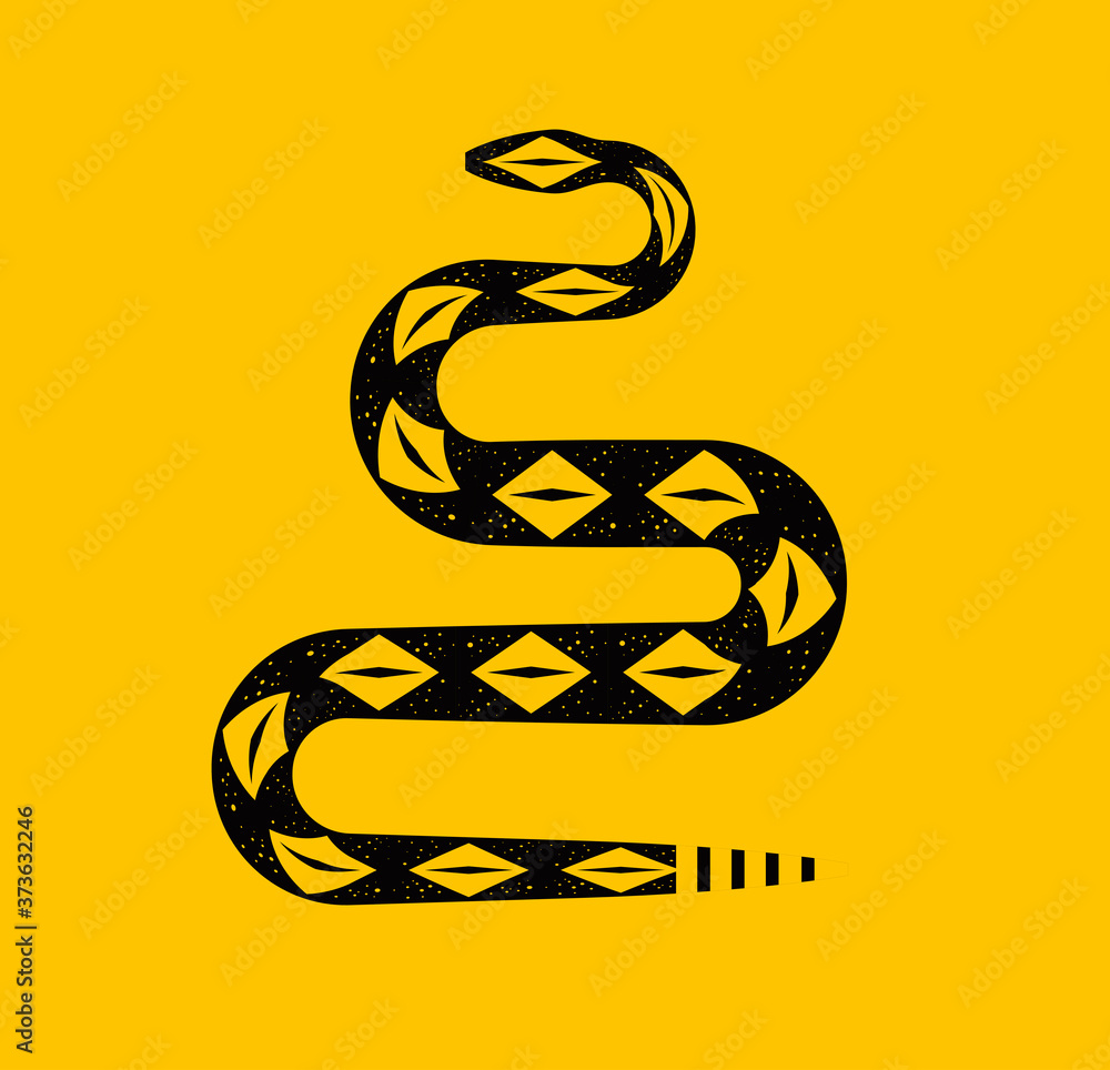 Obraz premium libertarian rattlesnake viper serpent yellow flag