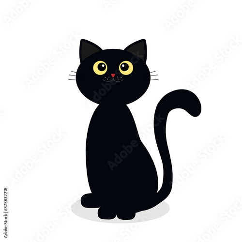 black cat for Halloween isolated on a white background, vector illustration, clipart, design, decoration