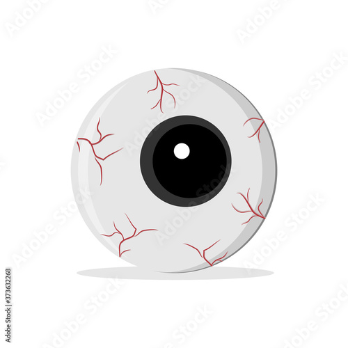 eye, color isolated illustration on a white background, vector, clipart on the theme of Halloween, design, decoration, icon, sign, banner