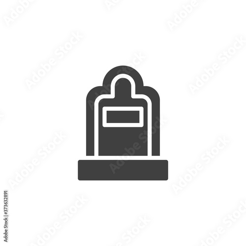 Gravestone vector icon. filled flat sign for mobile concept and web design. Tombstone glyph icon. Symbol, logo illustration. Vector graphics