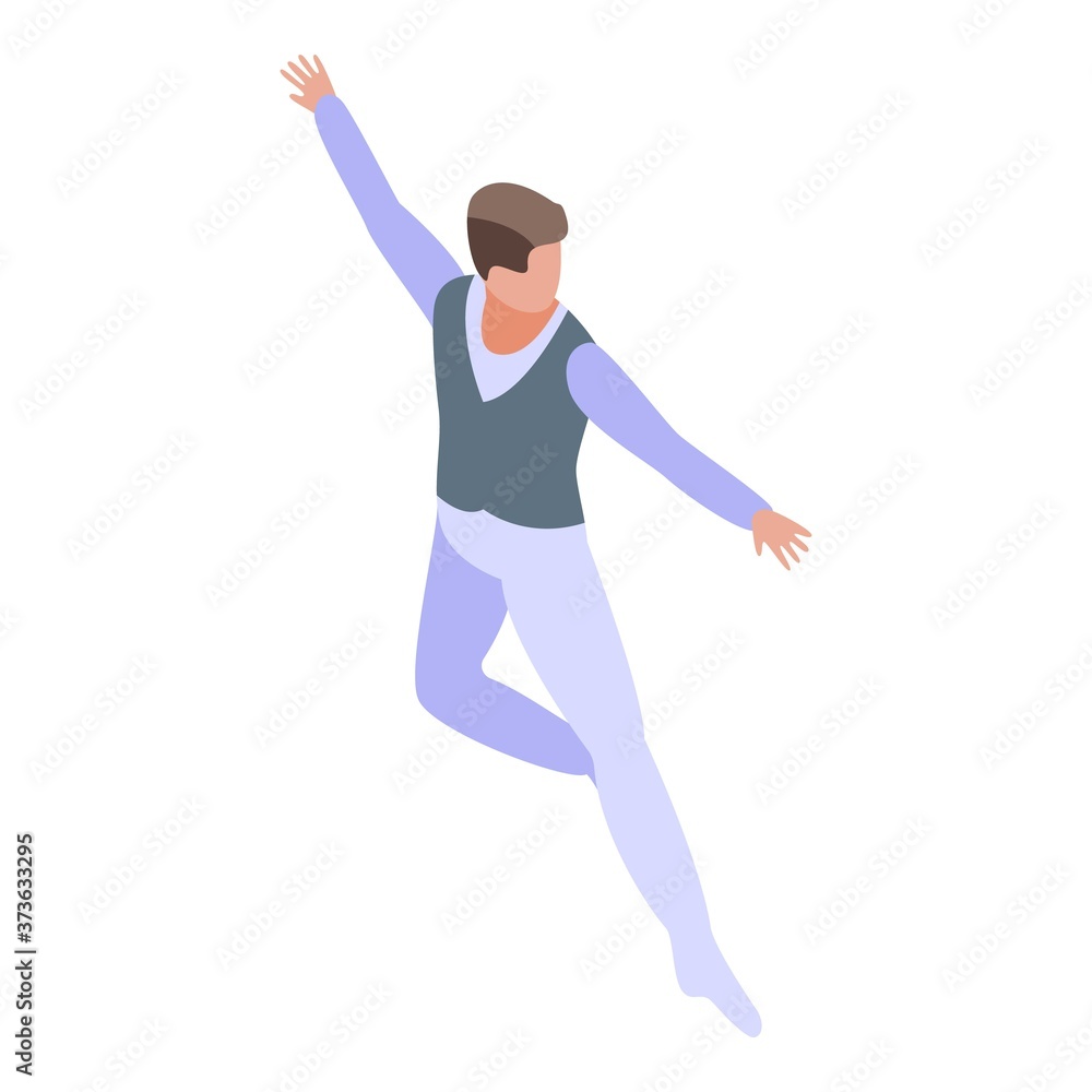 Obraz premium Ballet man icon. Isometric of ballet man vector icon for web design isolated on white background