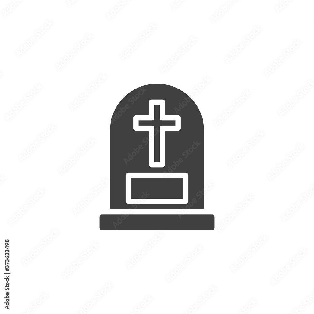 Tombstone vector icon. filled flat sign for mobile concept and web design. Halloween grave glyph icon. Symbol, logo illustration. Vector graphics
