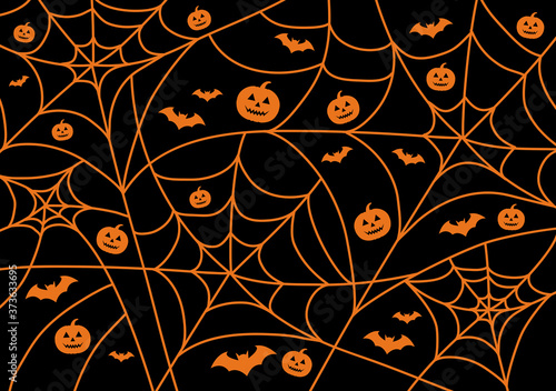 Halloween background. Vector spider halloween background.  Halloween party vector pattern. 