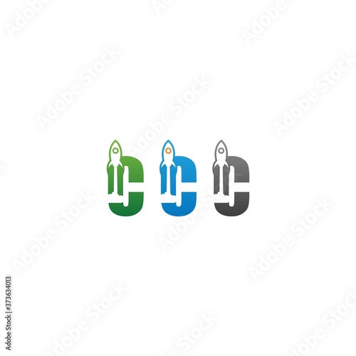 Podcast icon combined with letters concept design