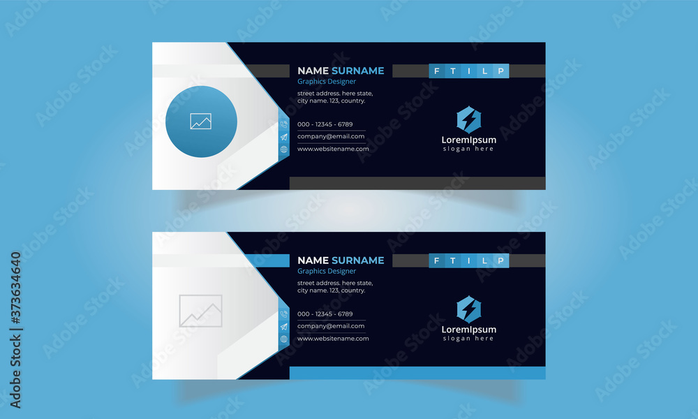 Corporate Business flat black Email Signature Templates, modern vector illustration.