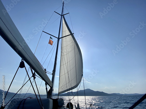 Sailing boat in the sea in Greece
