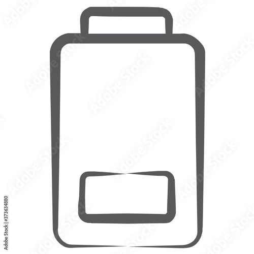
Mobile rechargeable battery icon, low battery status vector 
