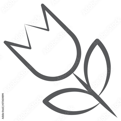 
Spring blooming herbaceous, macro icon line style 
