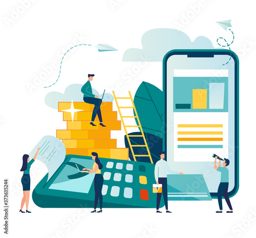 Vector illustration, financial transactions, non-cash transactions on payment. Pos-terminal and payment systems, monetary currencies, coins, Payment concept NFC