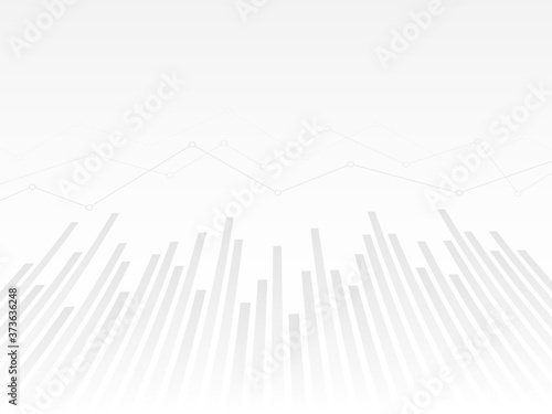 Abstract financial chart with uptrend line graph with gradient grey background.