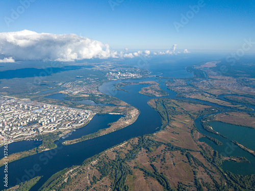 High view of the Dnieper river in Kiev.