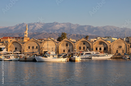 Neoria - old Venetian shipyard in Chania, Krete photo