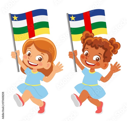 Central African Republic flag in hand set