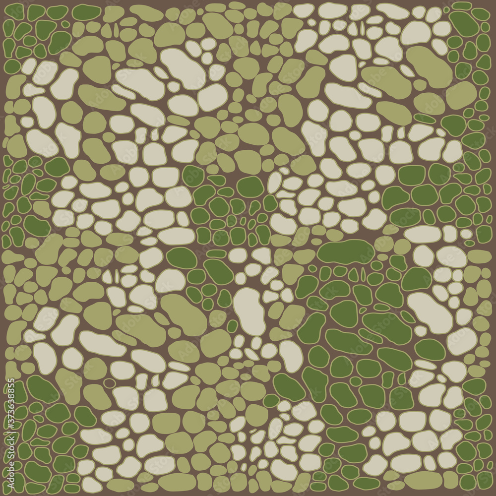 Fototapeta Fashionable camouflage pattern, military green print, seamless illustration