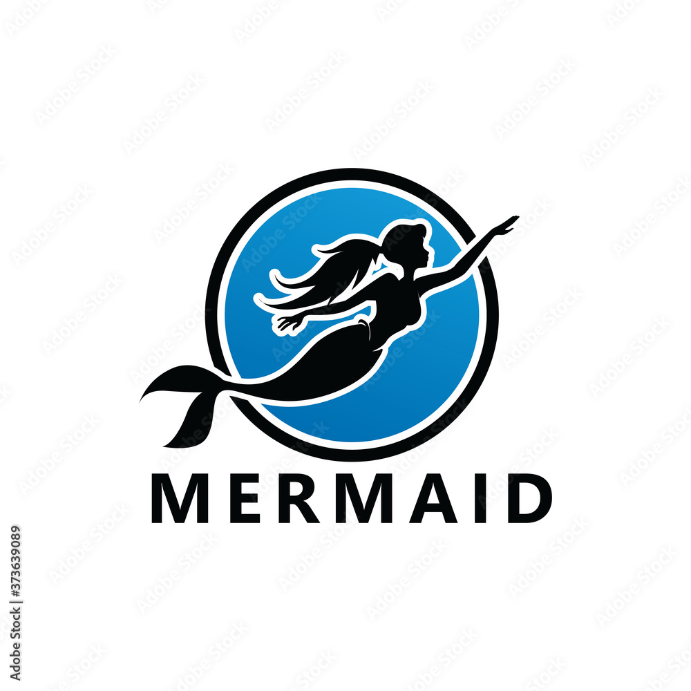 Fototapeta premium Mermaid Logo Template Design Vector