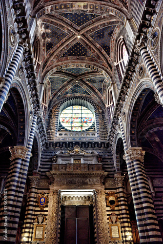 Interior of the cathedral in Siena, Italy 