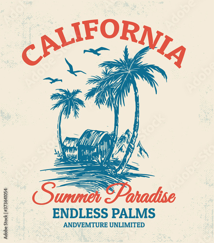 Summer theme vector graphics for t-shirt prints posters and other uses.