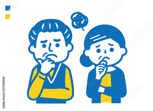 Elderly couple having doubts