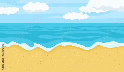 Vector illustration of summer beach landscape