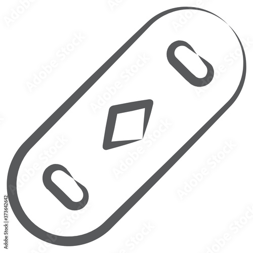 
Skateboard icon in line vector design.
