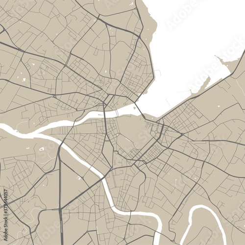 Vector map of Geneva. Street map art poster illustration.