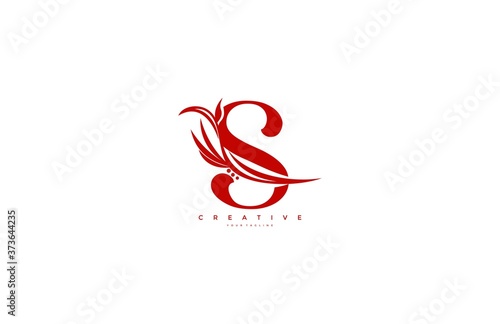 Free Download Letter S Elements Red Sharp Shapes Logotype - GFXLoad