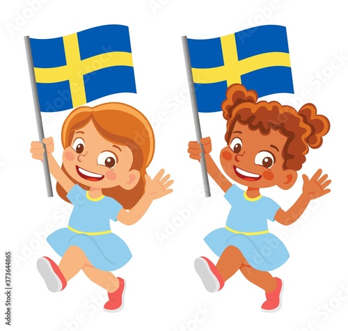 Sweden flag in hand set