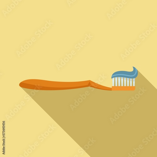 Toothbrush toothpaste icon. Flat illustration of toothbrush toothpaste vector icon for web design