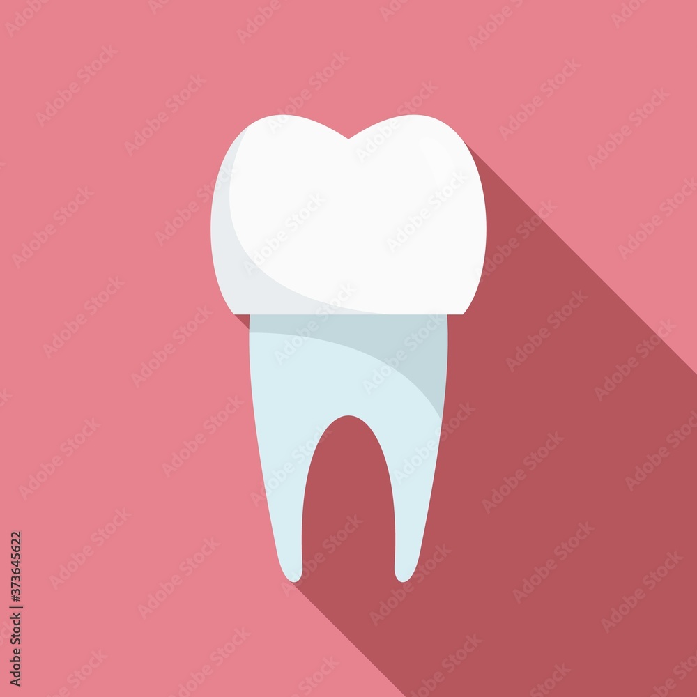 Tooth white implant icon. Flat illustration of tooth white implant vector icon for web design Tooth white implant icon. Flat illustration of tooth white implant vector icon for web design