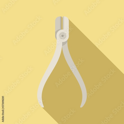 Steel dentist pliers icon. Flat illustration of steel dentist pliers vector icon for web design