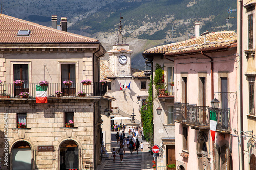 pescocostanzo medieval city historic center italy photo