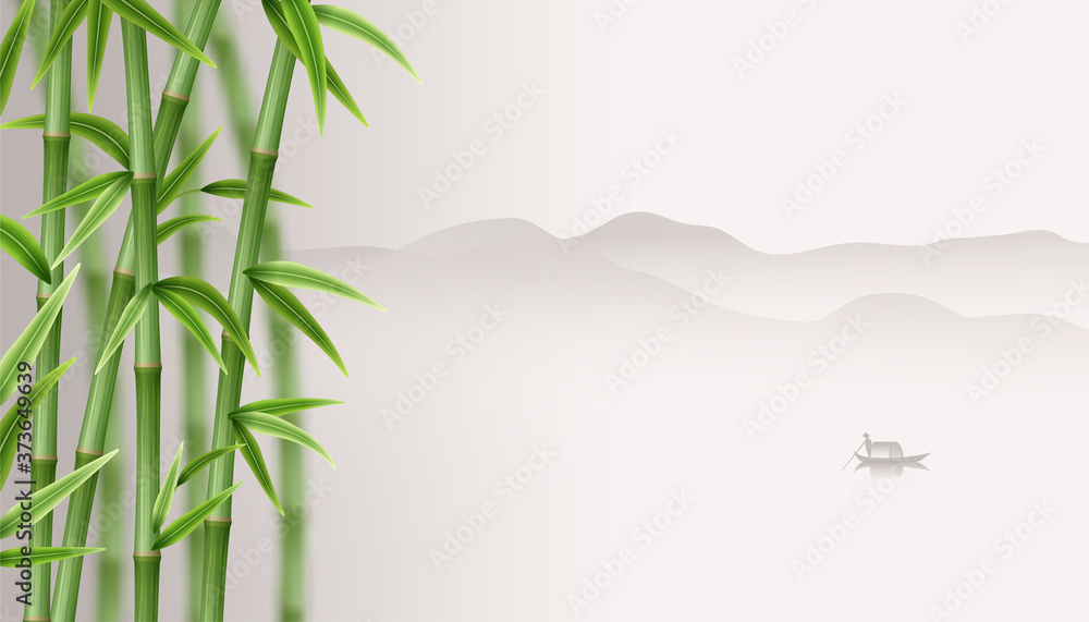 Obraz premium Landscape with bamboo