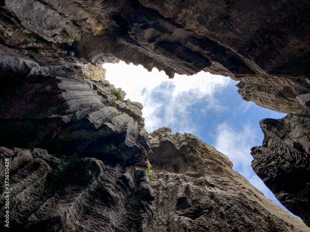 views of the sky from the caves and huge awesome holes