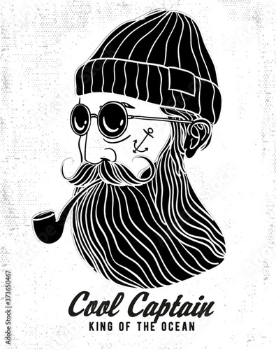 Nautical theme vector graphic, for t-shirt prints and other uses.